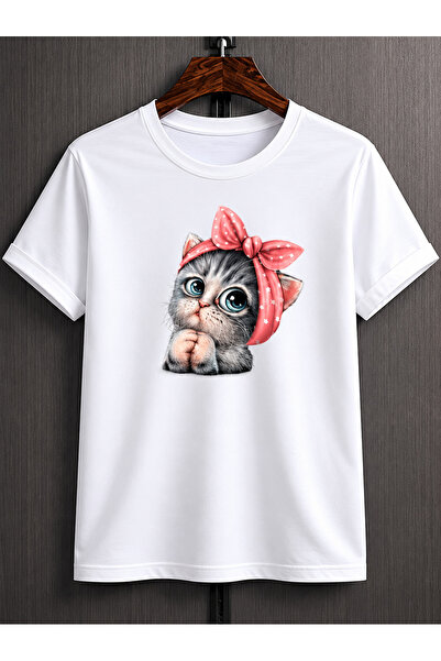 VODEXA Tricou oversize unisex CLEANING CAT Imprimat 100% bumbac Tricou confor...