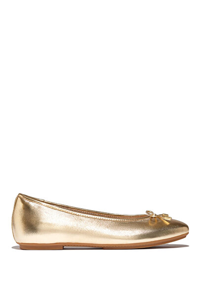 Fitflop Delicato Bow Soft Metallic Deri Kadın Babet