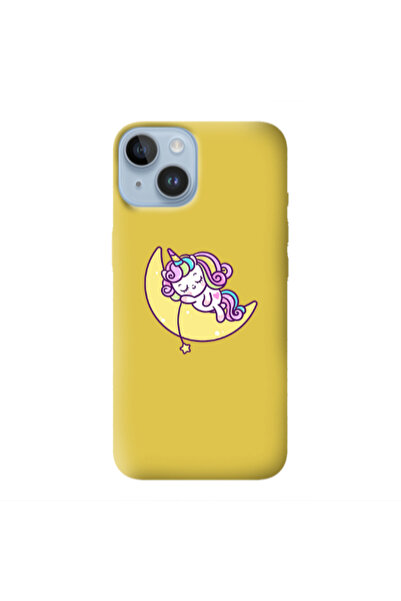 Other Apple iPhone 14 Plus Sleeping horse Yellow Colored Silicone TPU Θήκη