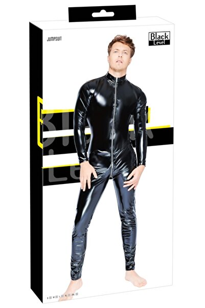 Black Level Lenjerie intimă bărbătească – Salopetă din vinil L Negru, L – Cu ...