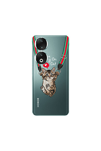 Other Honor 90 5G Swinging cat Transparent Silicone TPU Θήκη