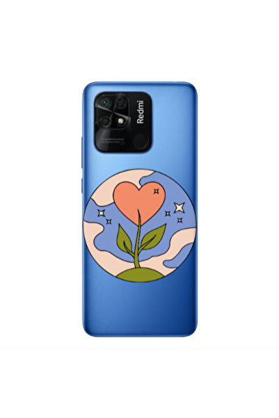 Other Xiaomi Redmi 10C Hearted Flower Transparent Silicone TPU Θήκη