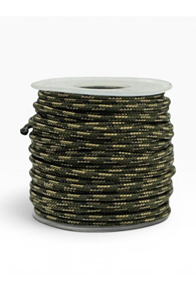 Bileklik, Outdoor ve Hobi Polyester Paracord İpi 2.2 mm No:22 20 Metre Haki Kamuflaj