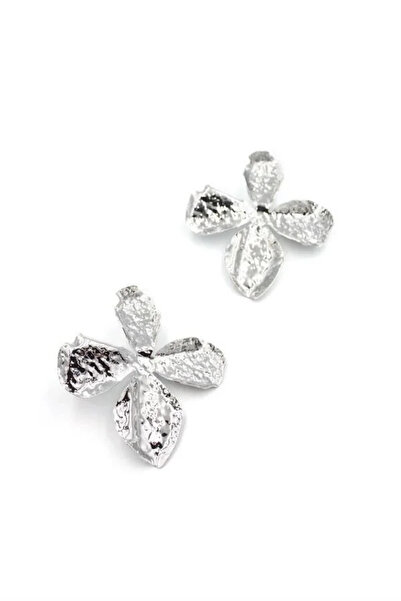 Marsilyan Nvdn- Ieg - Metal Leaf Earrings - Silver Iegrs-Nvdn1