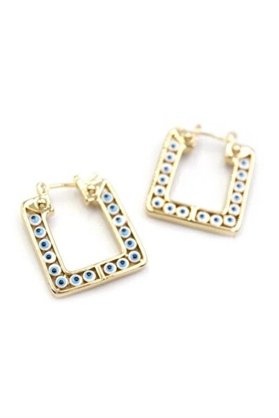 Marsilyan Nvdn- Ieg - Square Evil Eye Earrings - Gold Iegrs-Nvdn1