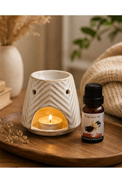 HOME AURAA Eternity Oil Burner set I Oil Burner & Fragrance Oil - Vanilla & S...