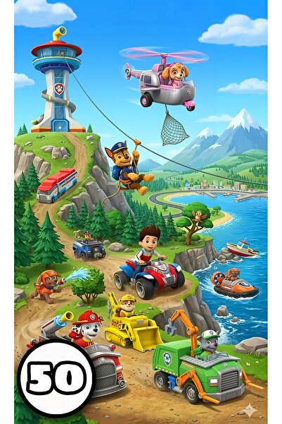 Nickelodeonn Patrula Catelusilor - Carte de Colorat pentru Copii - 50 de Dese...