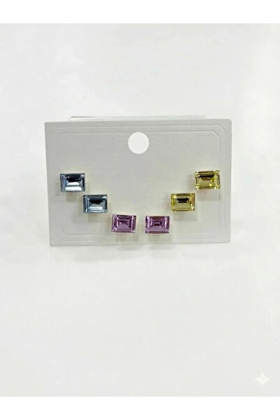 Marsilyan Nvdn- Ieg - Square Stone Colorful Six-Piece Earrings Iegrs-Nvdn1