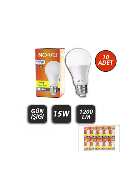 Go İthalat 10 Pcs 15W Daylight Led Bulb 1200Lm 3000K 15,000 Hours Life (5224)