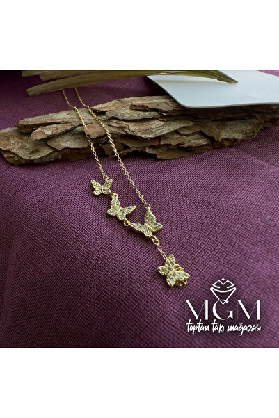 Marsilyan Nvdn- Ieg - Zircon Stone Butterfly Detailed Necklace Iegrs-Nvdn1