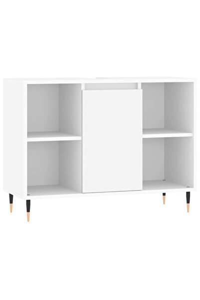 vidaxl Dulap pentru baie, alb, 80x33x60 cm, lemn compozit