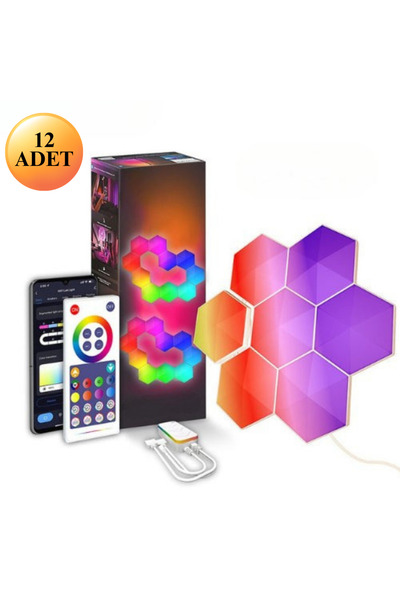 neeko Hexagonel Oda Işığı Birleştirilebilir RGB-IC Telefon ve Kumanda Kontrol...