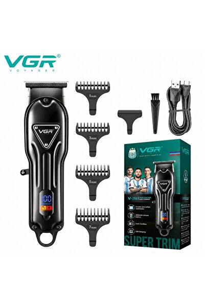 VGR Aparat de tuns fara fir V-298, 4 Distantiere, Afisaj LED, Acumulator 1500...