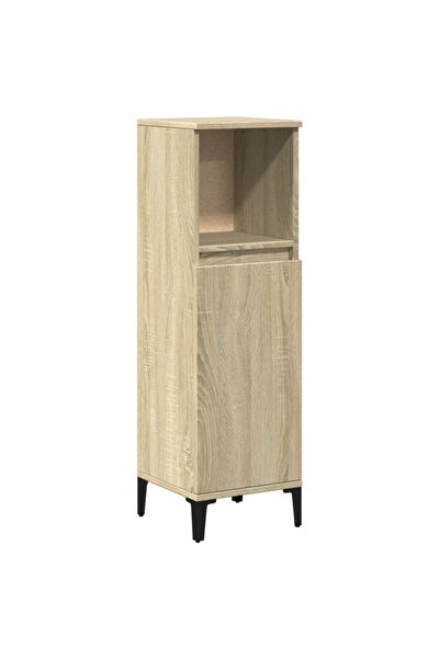vidaxl Dulap de baie, stejar sonoma, 30x30x100 cm, lemn prelucrat