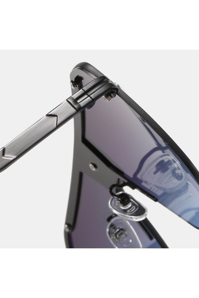 Techsuit Ochelari de soare (2576) - pentru bărbați, cu ramă din aluminiu, supradimensionați - Auriu/ Negru Gri