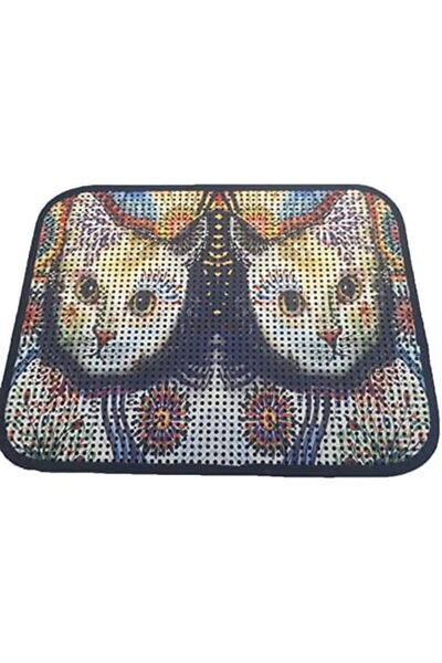 Yıldızan Terra Organik Miapet Elekli Patterned Cat Toilet Mat 60 X 45 cm Whit...