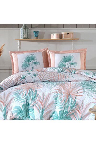 DENİZLİ ÇEYİZ Clasy Double 4 Season Quilted Duvet Cover Set Sone Mint