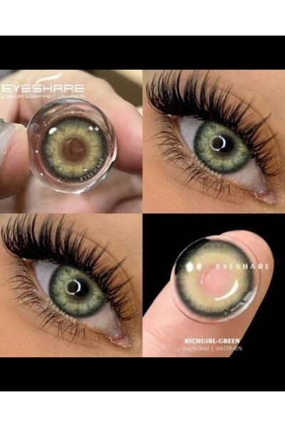 EYESSTORE RİCHGİRL GREEN DOĞAL GÖRÜNÜMLÜ 1 YILLIK YEŞİL GÖZ LENSİ YANMA BATMA...