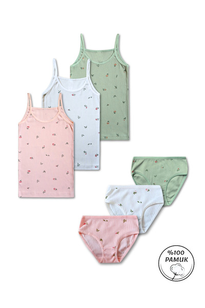 Panfilia 100% bumbac, set de 6 piese pentru fete, chiloți sport, set de 3 pie...