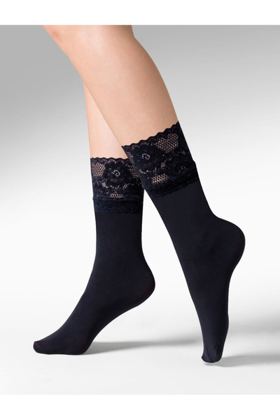 sosetaria Black socks with silicone and lace Gabriella 686 Nina 60 den