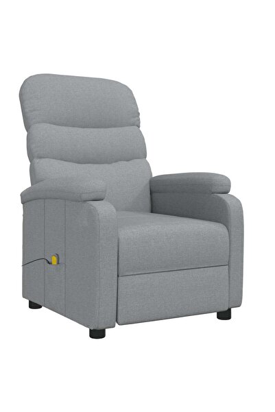 vidaxl Fotoliu de masaj, gri deschis, material textil
