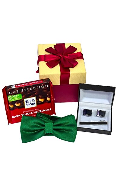 velve Men's BowTie Top Bottom Set , bow tie, cufflinks and tie pin Top Bottom...