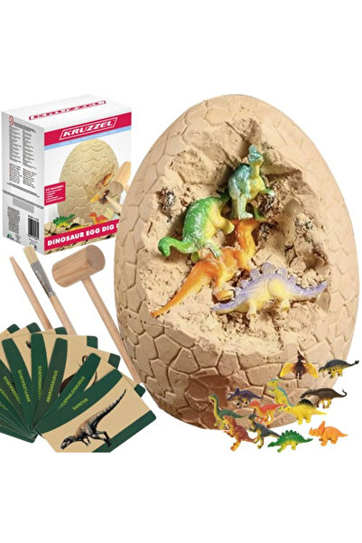 KRUZZEL Kit de excavare ouă de dinozaur, 12 dinozauri + 2 surprize