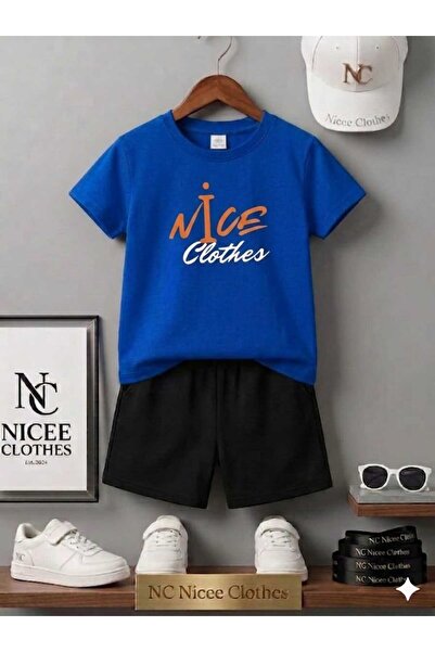NC Nicee Clothes LETNJA DEČJA MAJICA I KRATKE HLAČE UNISEKS (NARANČASTA, BELO...