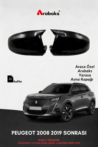 Arabaks PEUGEOT 2008 2019 SONRASI Yarasa Ayna Kapağı 2'li Takım (BATMAN TİP, ...