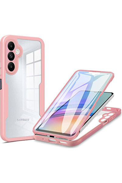 Techsuit ColorVerse 360 Πλήρους Κάλυψης Σετ Σιλικόνης με Σκληρυμένο Γυαλί Ροζ...