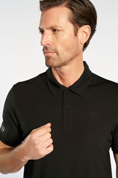 bilcee Men's Combed Cotton Polo Collar Black T-Shirt 4919
