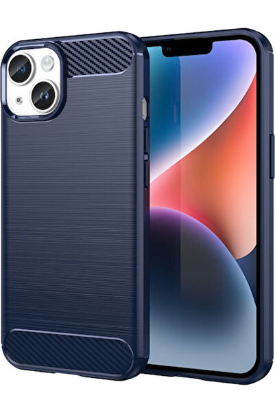 Hurtel Μπλε Σιλικονούχο Πίσω Κάλυμμα Carbon (iPhone 14)