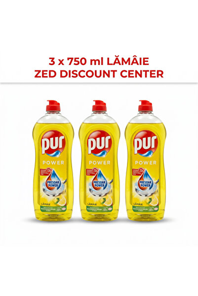Pür Pur Power Detergent de vase cu lămâie, 3x 750ml