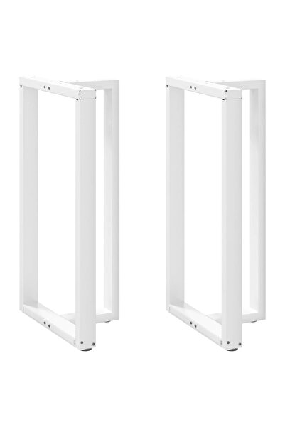 vidaxl T-shaped bar table legs, 2 pcs., white, 60x35x(110-111) cm, steel