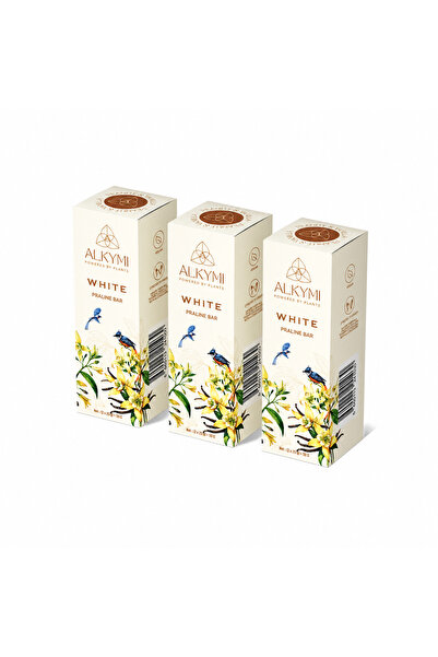 ALKYMI Vegan White Pralin Bar 3'lü Paket (50 G x 3 adet)