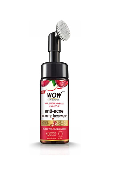 WOW Skin Science Apple Cider Vinegar Foam Exfoliating Face Wash & Brush - 3.4...