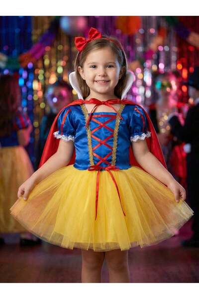 joyland Snow White Kids Costume Dress for Girls, Princess Dress with Bow and ...