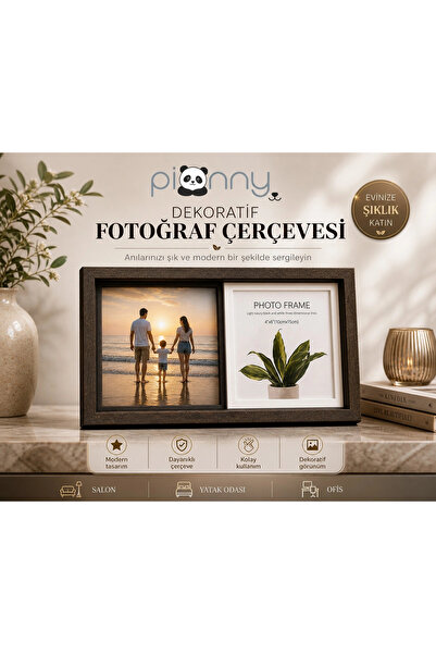 pionny Medium Size Sliding Decorative Wooden Frame with 2 Photos 10X15 cm – D...