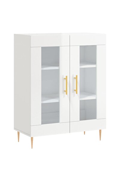 vidaxl Dulap, alb extralucios, 69,5x34x90 cm, lemn compozit