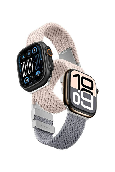 Amazingthing Σετ 2 Λουράκια Blend Band για Apple Watch 45 46 49mm Ροζ-γκρι/ροζ