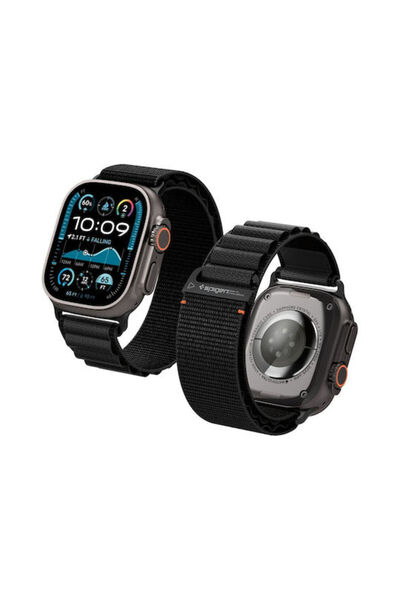 Spigen Wbf1 Υφασμάτινο Λουράκι Μαύρο (Apple Watch 44/45/46/49 mm)