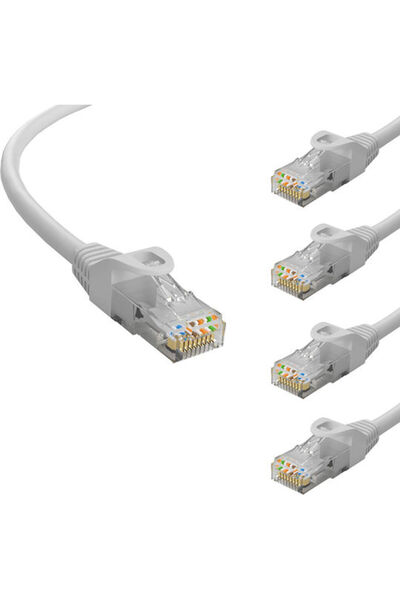 POWERTECH Καλώδιο Ethernet U/UTP Cat.6 Gigabit 0,25μ Γκρι 5 Τεμάχια
