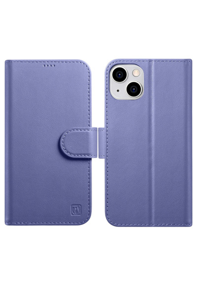 ICARER Husă din piele pentru iPhone 14 Pro, tip portofel, cu clapetă și prote...