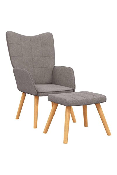vidaxl Scaun de relaxare cu taburet,taupe, textil