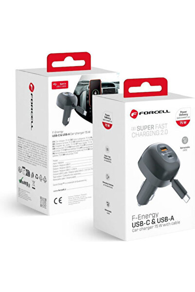 Forcell F-energy Φορτιστής Αυτοκινήτου 75W 3A Γρήγορης Φόρτισης με Θύρες: 1xU...