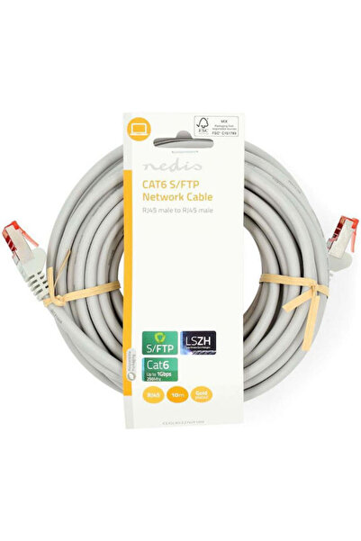Nedis Καλώδιο Ethernet U/UTP Cat.6 Gigabit 10μ Γκρι Κωδικός: CCGL85221GY100