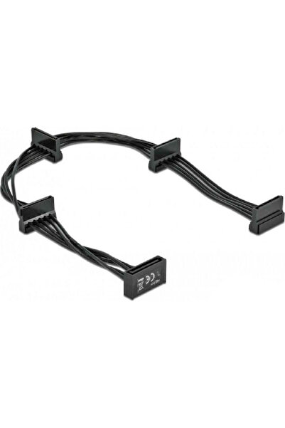 DELOCK Καλώδιο SATA 15 ακίδων - SATA 15 ακίδων 0,40μ Μαύρο (60395)
