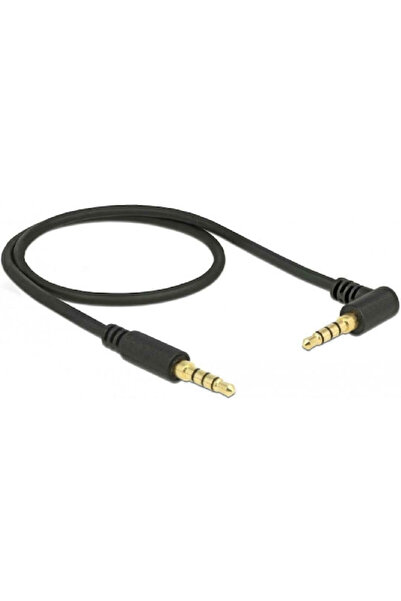 DELOCK Καλώδιο Jack 3.5mm TRRS, Αρσενικό 3.5mm - Αρσενικό 3.5mm, Μαύρο, 0.5μ,...