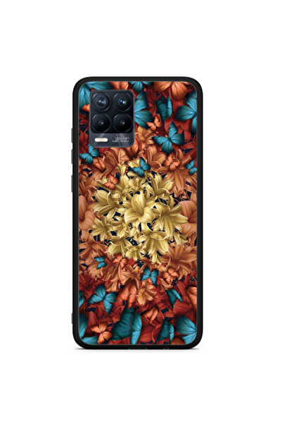 Other Realme 8 i Blue butterflies Black Glossy Θήκη