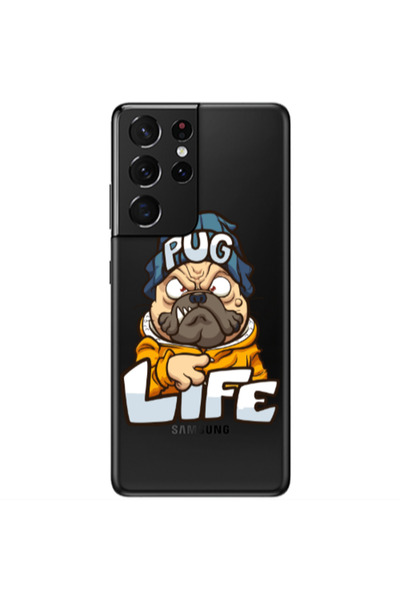 Other Samsung S21 Ultra Pug Life 2 Transparent Silicone TPU Θήκη